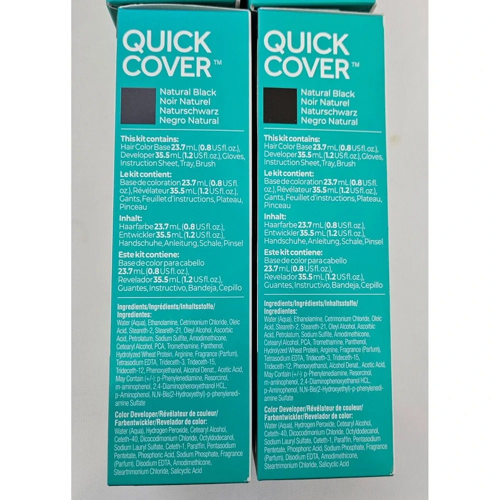 4pk Red by Kiss Quick Cover Men‎ Permanent Hair Color Natural Black QMC03 Beard